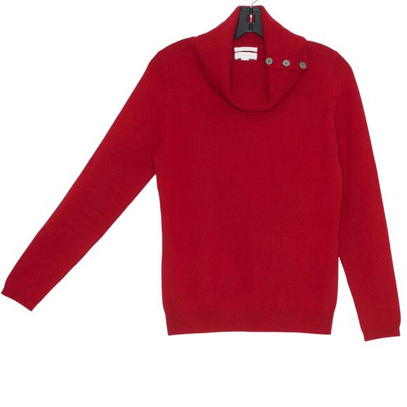 Charter Club Sweater Cashmere Cowl Neck Preppy Old Money Quiet Luxury Red Small - Picture 5 of 6